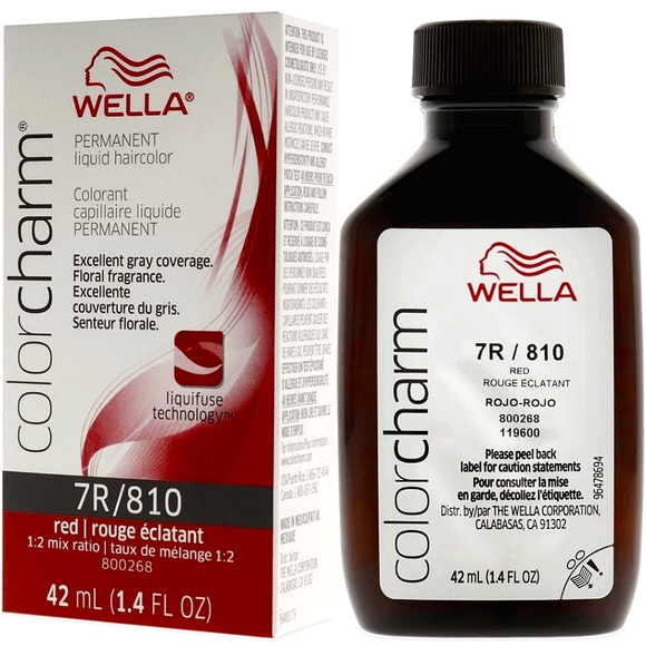 Wella Colorcharm Liquid Permanent Hair Color 7R/Red - Picture 1 of 8